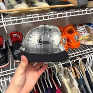 Supreme Printed Ombre Plaid 5-Panel Cap Black OS F/W 14